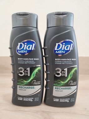 Dial Men Recharge 3-in-1 Body, Hair & Face Wash - Gray (Pack-2)